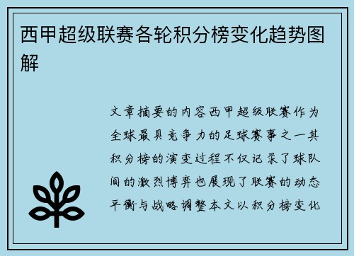 西甲超级联赛各轮积分榜变化趋势图解